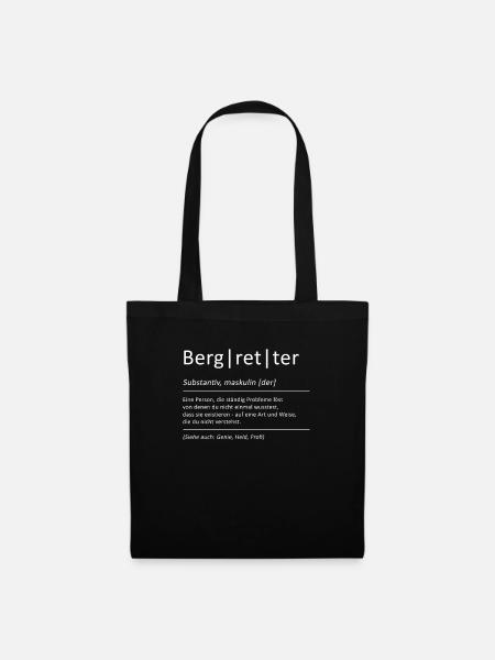 Bedeutung Bergretter Lustiger Spruch - Stoffbeutel - Schwarz