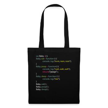 Baby Eat Poop Sleep Coding Onesie - Tote Bag - black - Front