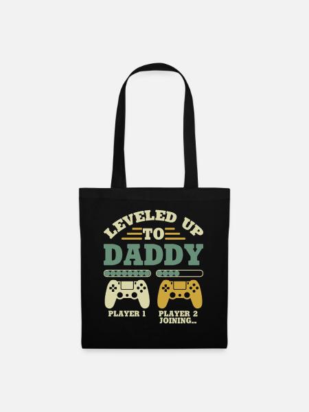 Leveled Up To Daddy Player 1 Player 2 Joining - Sac en tissu - noir