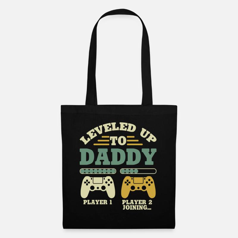 Leveled Up To Daddy Player 1 Player 2 Joining - Sac en tissu - noir