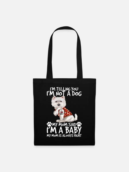 I'm Not A Dog I'm A Baby Funny Maltese - Stoffbeutel - Schwarz