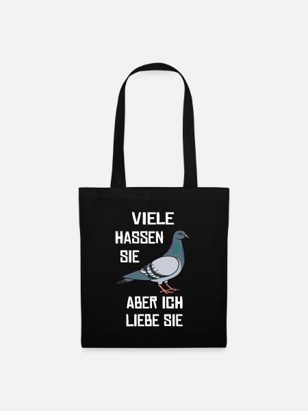 Geschenk Taubenzüchter Tauben Brieftauben - Stoffbeutel - Schwarz