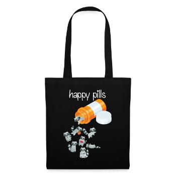 Happy Pills Raccoon - Sac en tissu - noir - Devant