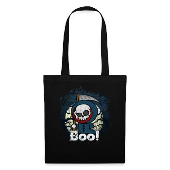 Boo! - Lustiger Sensenmann Reaper Hölle Tod - Stoffbeutel - Schwarz - Vorne