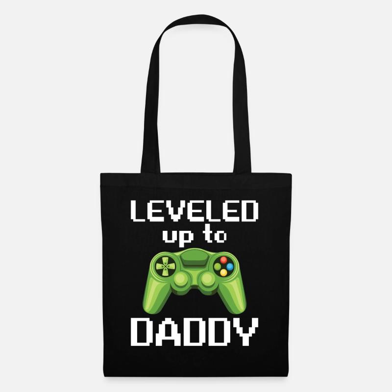 Leveled Up To Daddy Baby Matching - Stoffbeutel - Schwarz