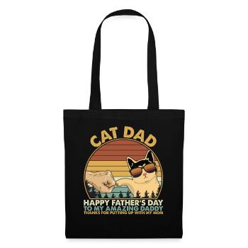 Cat Dad Fist Bump Vintage - Sac en tissu - noir - Devant