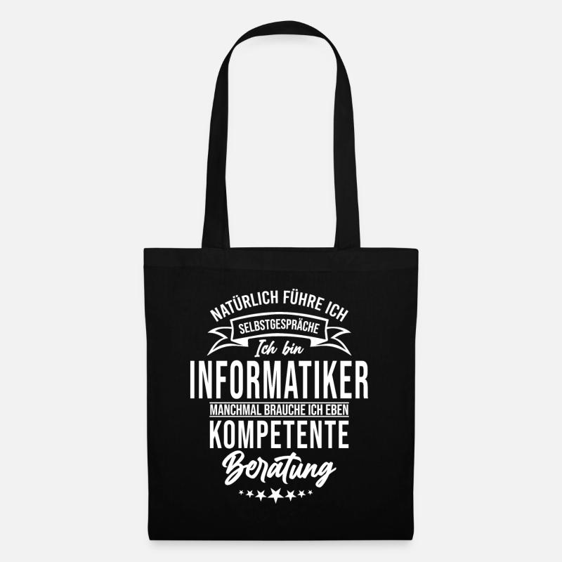 Spruch Informatiker Kompetente Beratung - Stoffbeutel - Schwarz