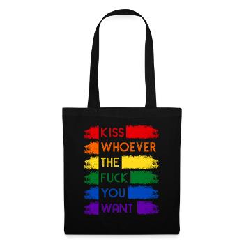 Kiss Whoever Rainbow LGBT - Sac en tissu - noir - Devant