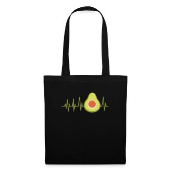 Avocat battement du cœur guacamole cadeau de pouls - Sac en tissu - noir - Devant