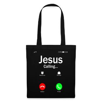 Jesus Is Calling T Shirt - Tote Bag - black - Front