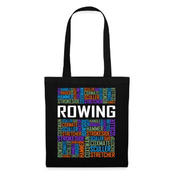Rowing Words T Shirt - Stoffbeutel - Schwarz - Vorne