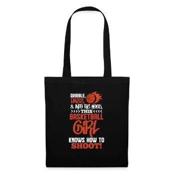 Basket-ball fille de basket-ball fille cadeau - Sac en tissu - noir - Devant
