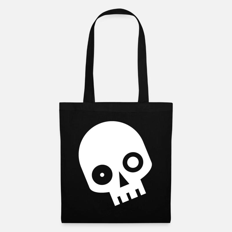 Totenkopf Totenköpfe Skully Skelett Horror - Stoffbeutel - Schwarz
