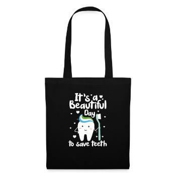 Dentiste Dentiste Dentiste Dentist Dents Cadeau - Sac en tissu - noir - Devant