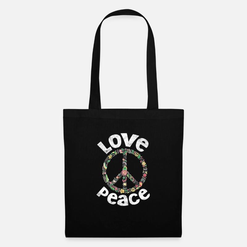 Hippie - Stoffbeutel - Schwarz