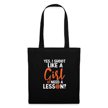 Basket-ball fille fille cadeau - Sac en tissu - noir - Devant