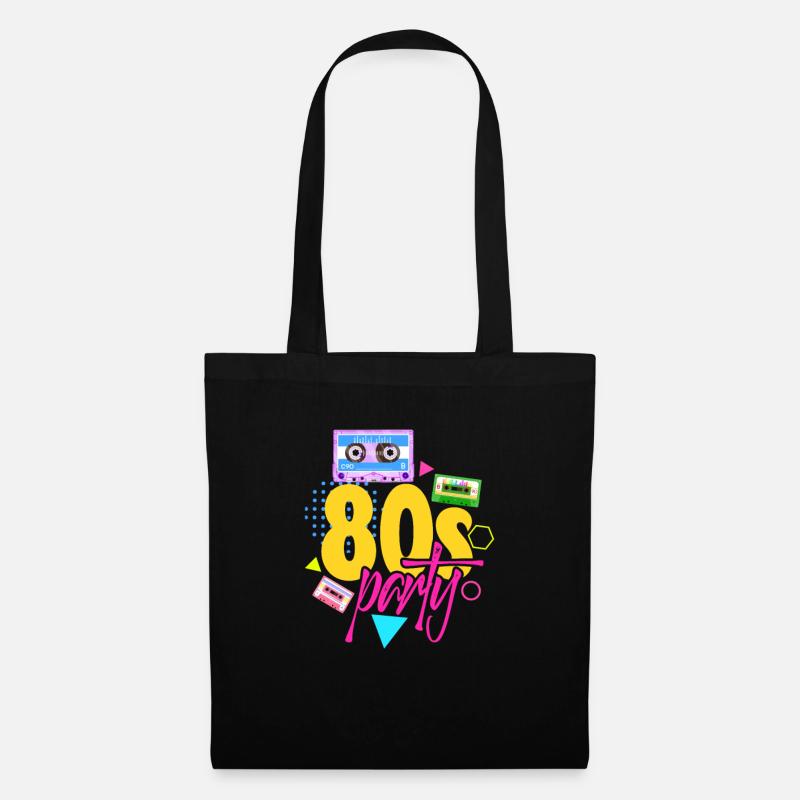 80er Jahre - Stoffbeutel - Schwarz