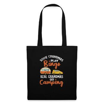 Camping grandma - Tote Bag - black - Front