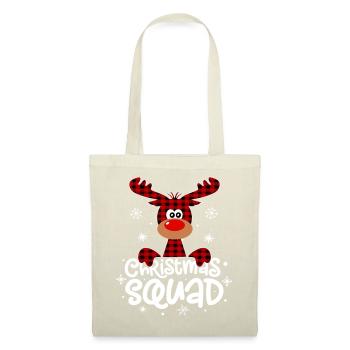 Christmas Squad Buffalo Plaid Reindeer Family - Sac en tissu - nature - Devant