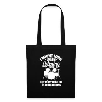 Schlagzeug Schlagzeuger Musiker Band Geschenk - Stoffbeutel - Schwarz - Vorne