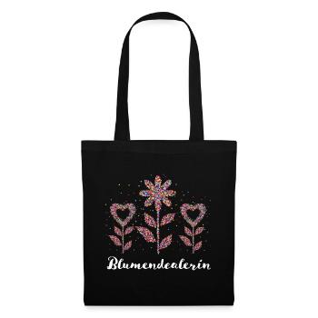 Blumendealerin Floristin Floristik Blumen Geschenk - Stoffbeutel - Schwarz - Vorne