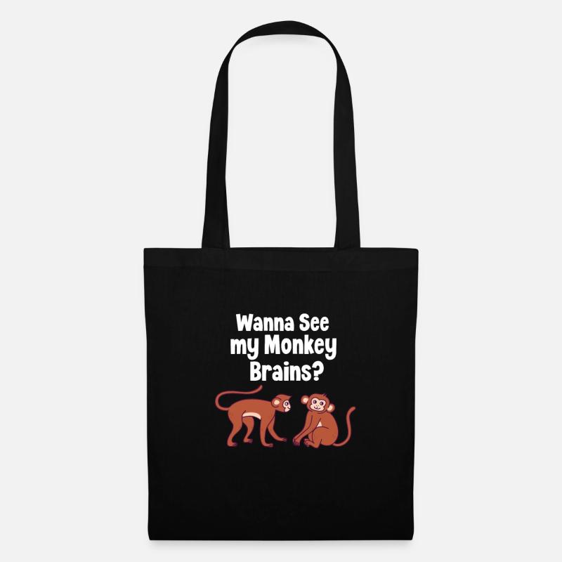 Affe Affen Monkey Geschenk - Stoffbeutel - Schwarz