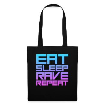 Manger Sleep Rave Ballern Techno EDM DJ - Sac en tissu - noir - Devant