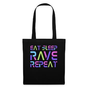 Ballern Techno Raver Eat Sleep Rave - Sac en tissu - noir - Devant