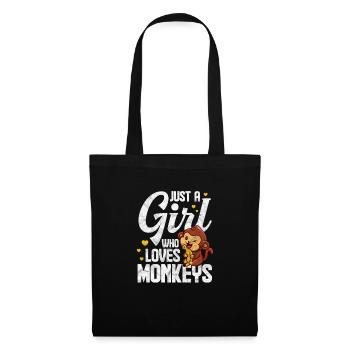 Fille singe - Sac en tissu - noir - Devant
