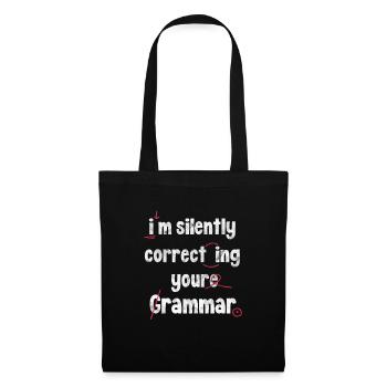 Professeur d’anglais - Sac en tissu - noir - Devant