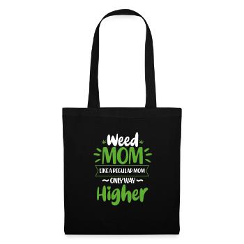 Cannabis Mutter Gras Mom Ganja Hanf THC Muttertag - Stoffbeutel - Schwarz - Vorne