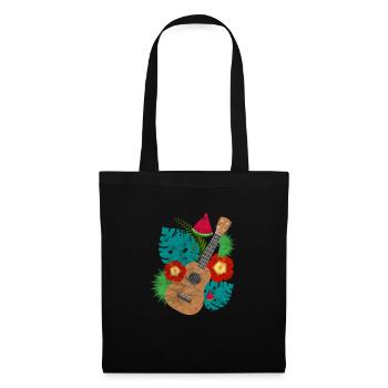 Ukulélé - Sac en tissu - noir - Devant