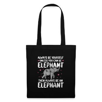 Éléphant - Sac en tissu - noir - Devant