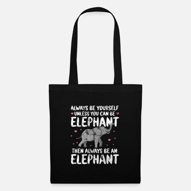 Elefant - Stoffbeutel - Schwarz