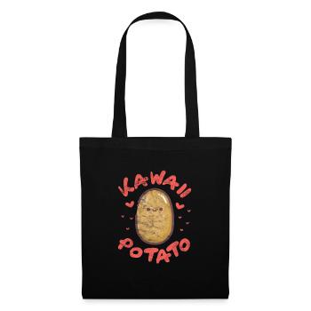 Kawaii Kartoffel - Stoffbeutel - Schwarz - Vorne