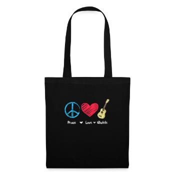 Ukulélé - Sac en tissu - noir - Devant