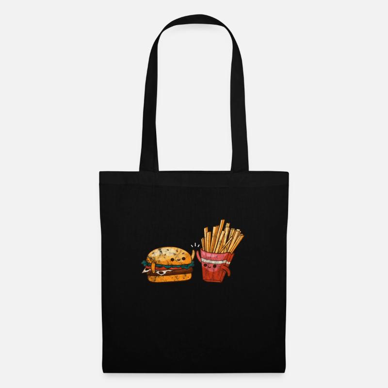 Burger Pommes - Stoffbeutel - Schwarz