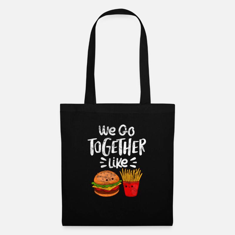 Burger Pommes - Stoffbeutel - Schwarz