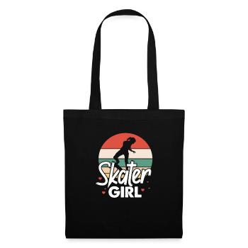 Skater Girl Skateboard Skate Skater Cadeau - Sac en tissu - noir - Devant