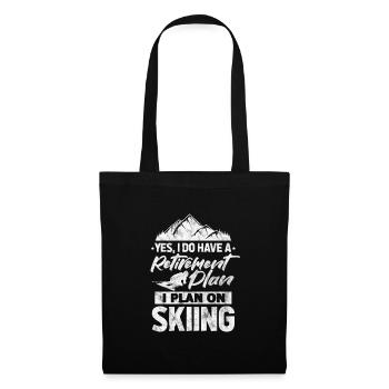 Ski Skifahren Schnee Winter Ruhestand Opa Geschenk - Stoffbeutel - Schwarz - Vorne