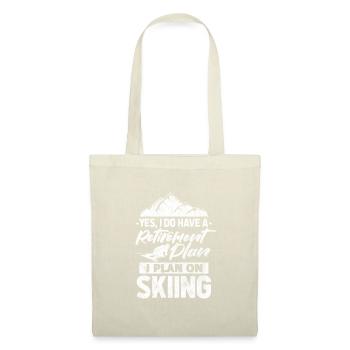 Ski Skifahren Schnee Winter Ruhestand Opa Geschenk - Stoffbeutel - Natur - Vorne