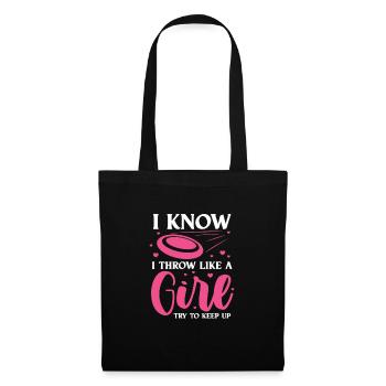 Disc Golf Girl Frisbee Girls Disc Golf Gift - Tote Bag - black - Front