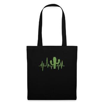 Battement de cœur de cactus - Sac en tissu - noir - Devant