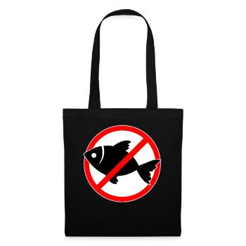 Fisch verboten - Fische - Stoffbeutel - Schwarz - Vorne