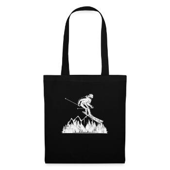 Ski Ski Neige Hiver Vacances au ski Cadeau - Sac en tissu - noir - Devant