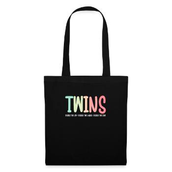Twins Family Baby Birth Twin Gift - Tote Bag - black - Front