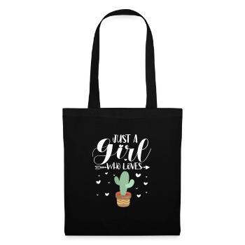Cactus Fille Cactus Fille Fille Cadeau - Sac en tissu - noir - Devant