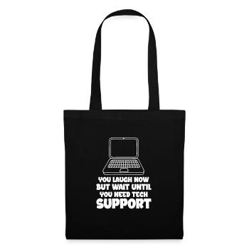 Technischer Support Computer It Admin Geschenk - Stoffbeutel - Schwarz - Vorne