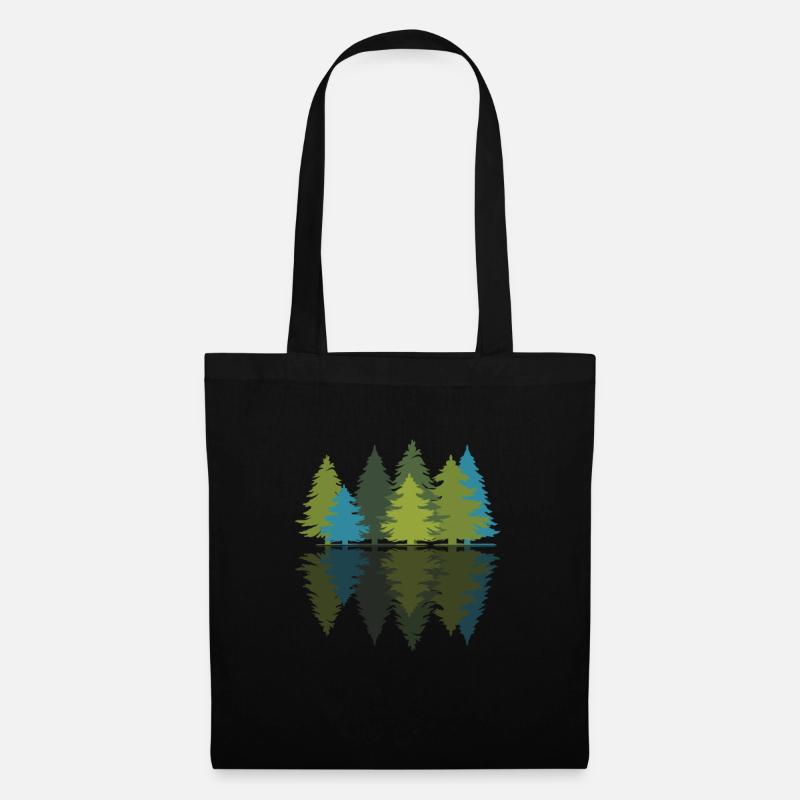 Wald Natur Bäume Landschaft Outdoor Geschenk - Stoffbeutel - Schwarz