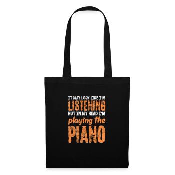 Pianiste - Sac en tissu - noir - Devant